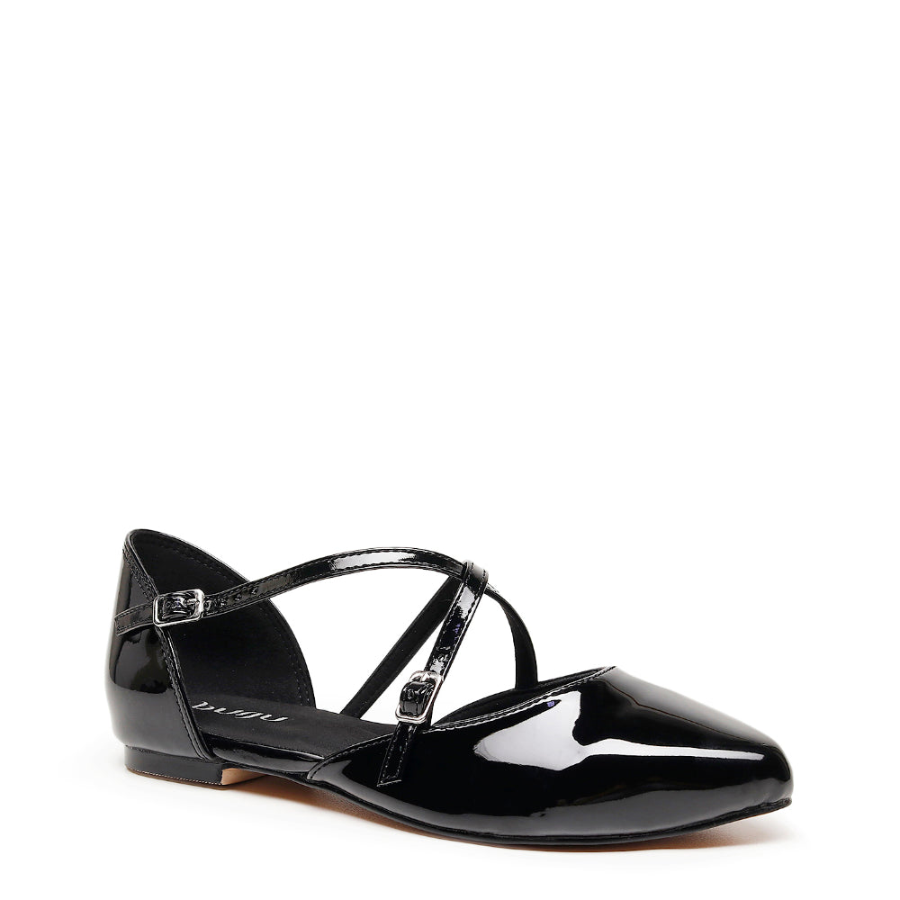 Bryce - Black Vegan Patent - Street Sole