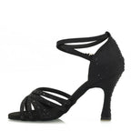 Calais - Satin de soie noir - Semelle en daim