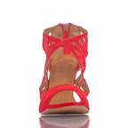 Camila - Red Vegan Suede - Suede Sole - Dance Floor Only