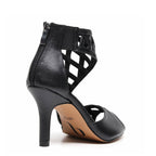 Caressa Wide Fit - Black Vegan Leather   - Street Sole