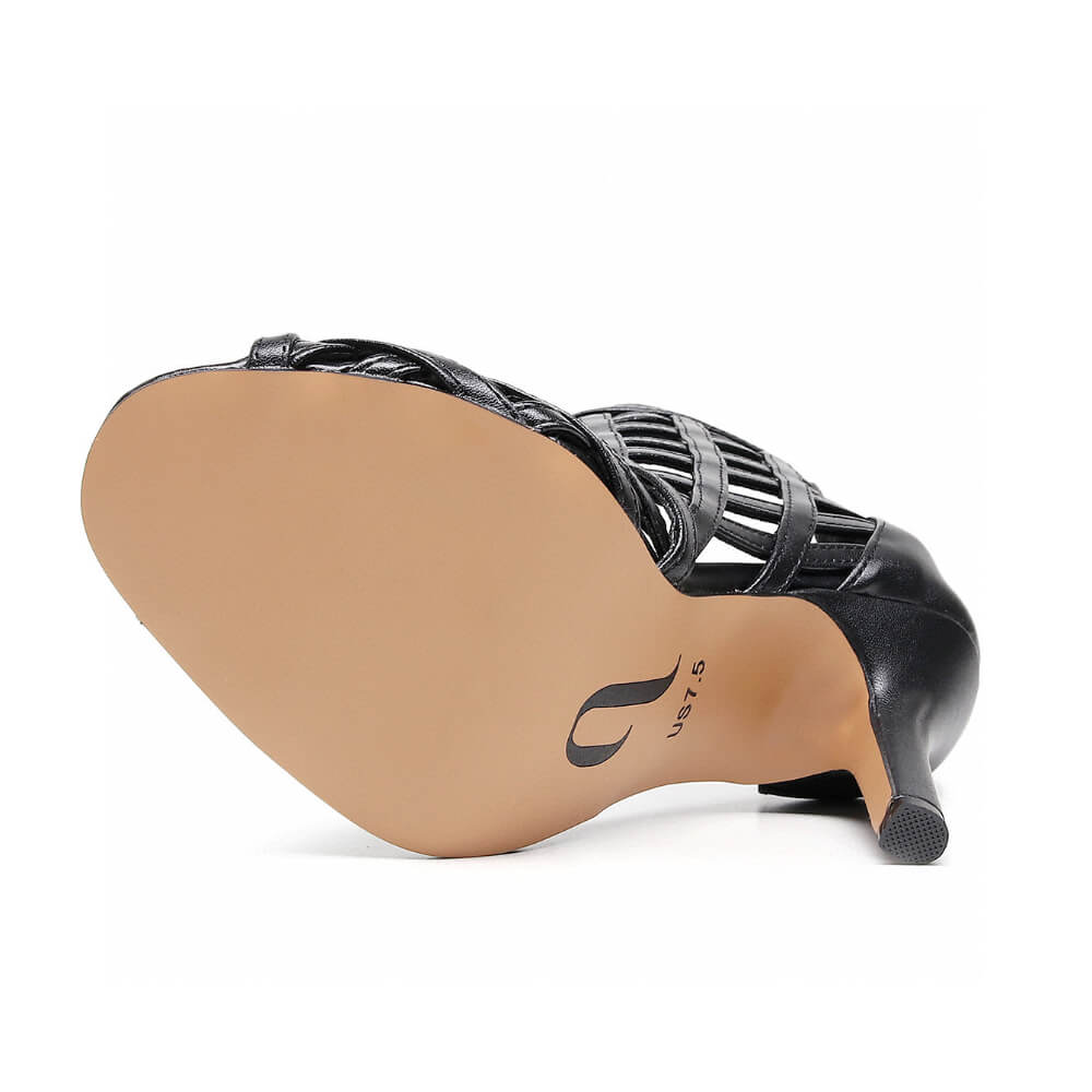 Caressa Wide Fit - Black Vegan Leather   - Street Sole