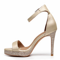 Chloe - Gold Leather and Glitter - Street Sole