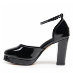 Claudette - Black Vegan Leather - Street Sole