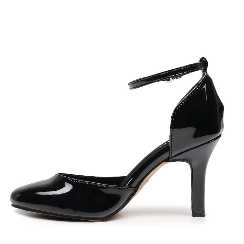 Claudette Wide Fit - Noir verni végan - Semelle Street