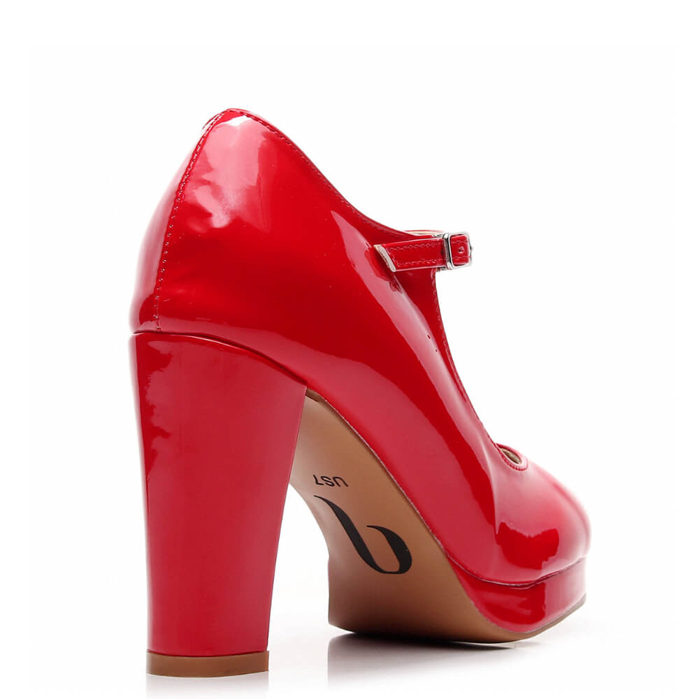 Claudia Blood Orange Patent Street Sole – Burju Shoes