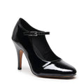 Claudia Wide Fit - Black Vegan Patent - Street Sole