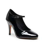 Claudia Wide Fit - Black Vegan Patent - Street Sole