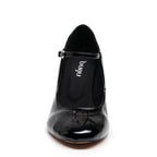 Claudia Wide Fit - Black Vegan Patent - Street Sole