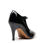 Claudia Wide Fit - Black Vegan Patent - Street Sole