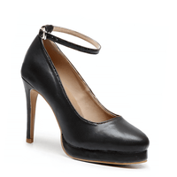 Claudine - Black Vegan Leather - Street Sole