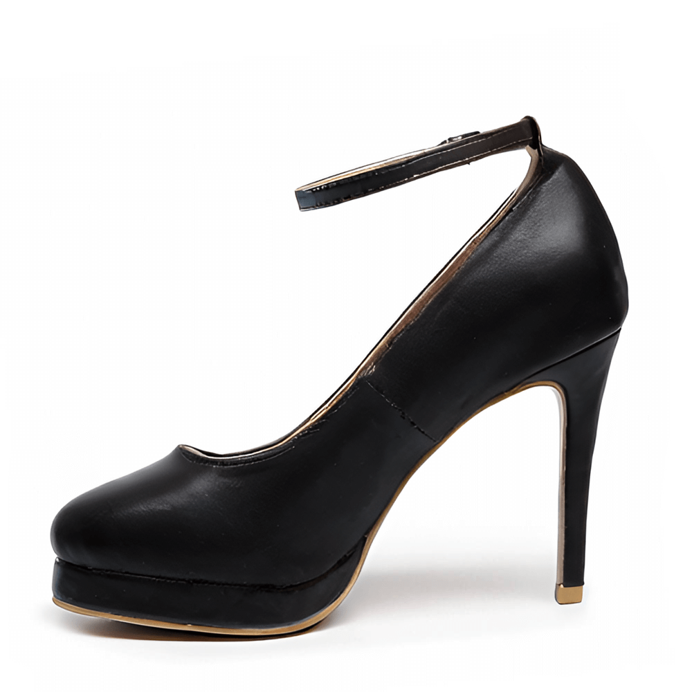 Claudine - Black Vegan Leather - Street Sole