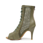 Cora - Olive Green Vegan Leather - Suede Sole