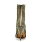 Cora - Olive Green Vegan Leather - Suede Sole