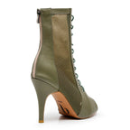 Cora - Olive Green Vegan Leather - Suede Sole