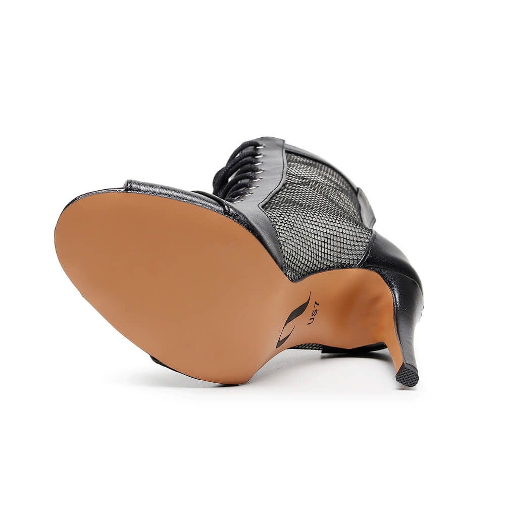 Cora - Black Vegan Leather   - Street Sole