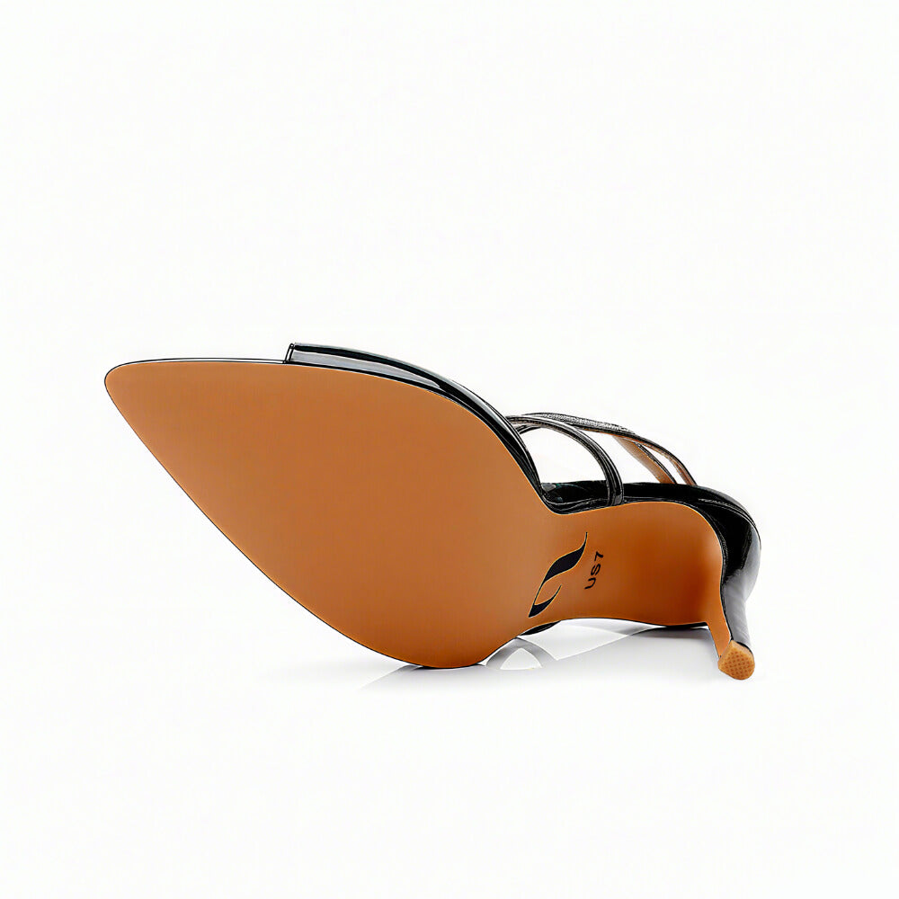 Daneah - Black Vegan Patent - Street Sole