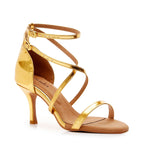 Desmira - Gold Shiny Vegan Leather  - Street Sole