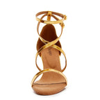Desmira - Gold Shiny Vegan Leather  - Street Sole