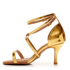 Desmira - Gold Shiny Vegan Leather  - Street Sole
