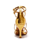 Desmira - Gold Shiny Vegan Leather  - Street Sole