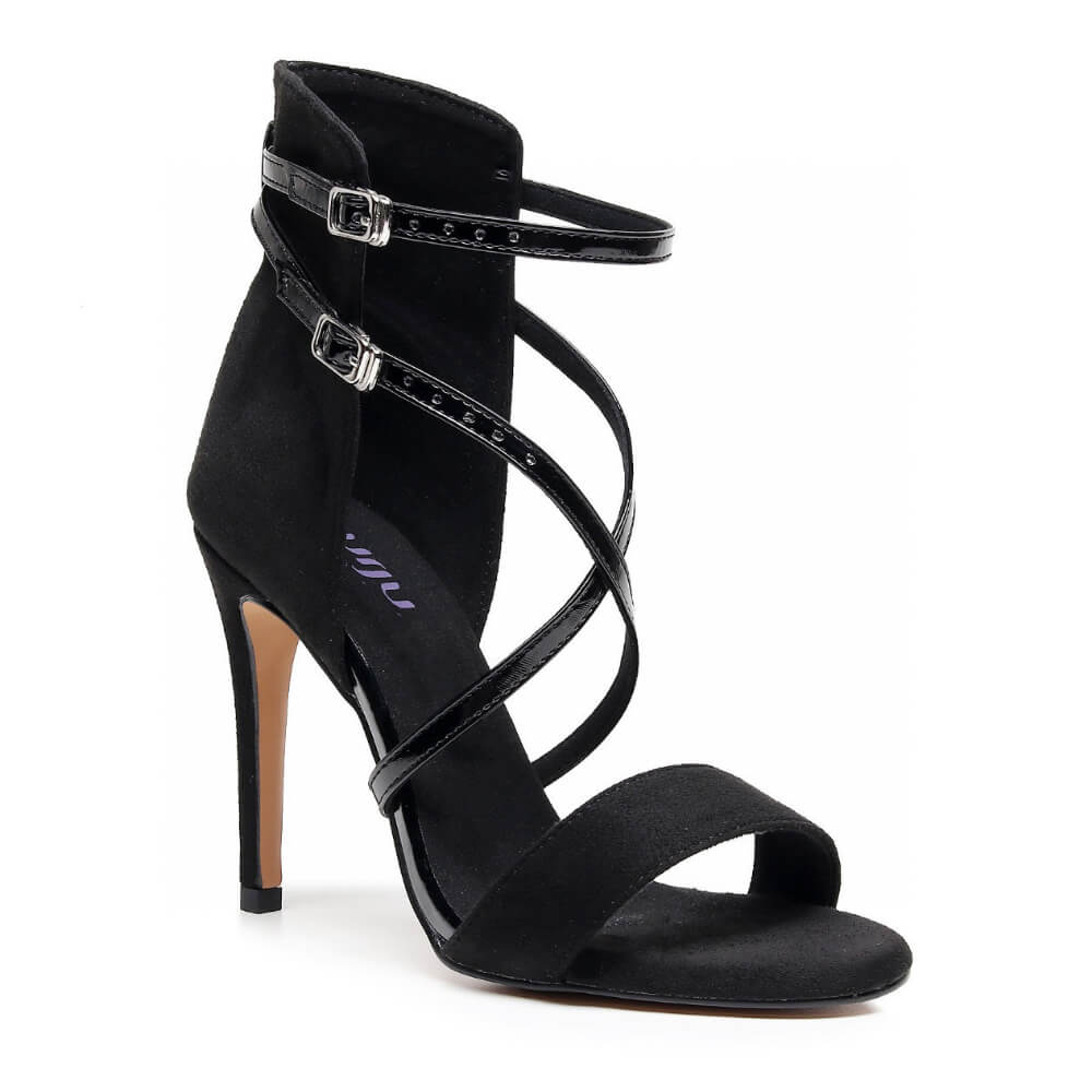 Desnudate - Black Patent and Vegan Suede - Suede Sole - Dance Floor Only