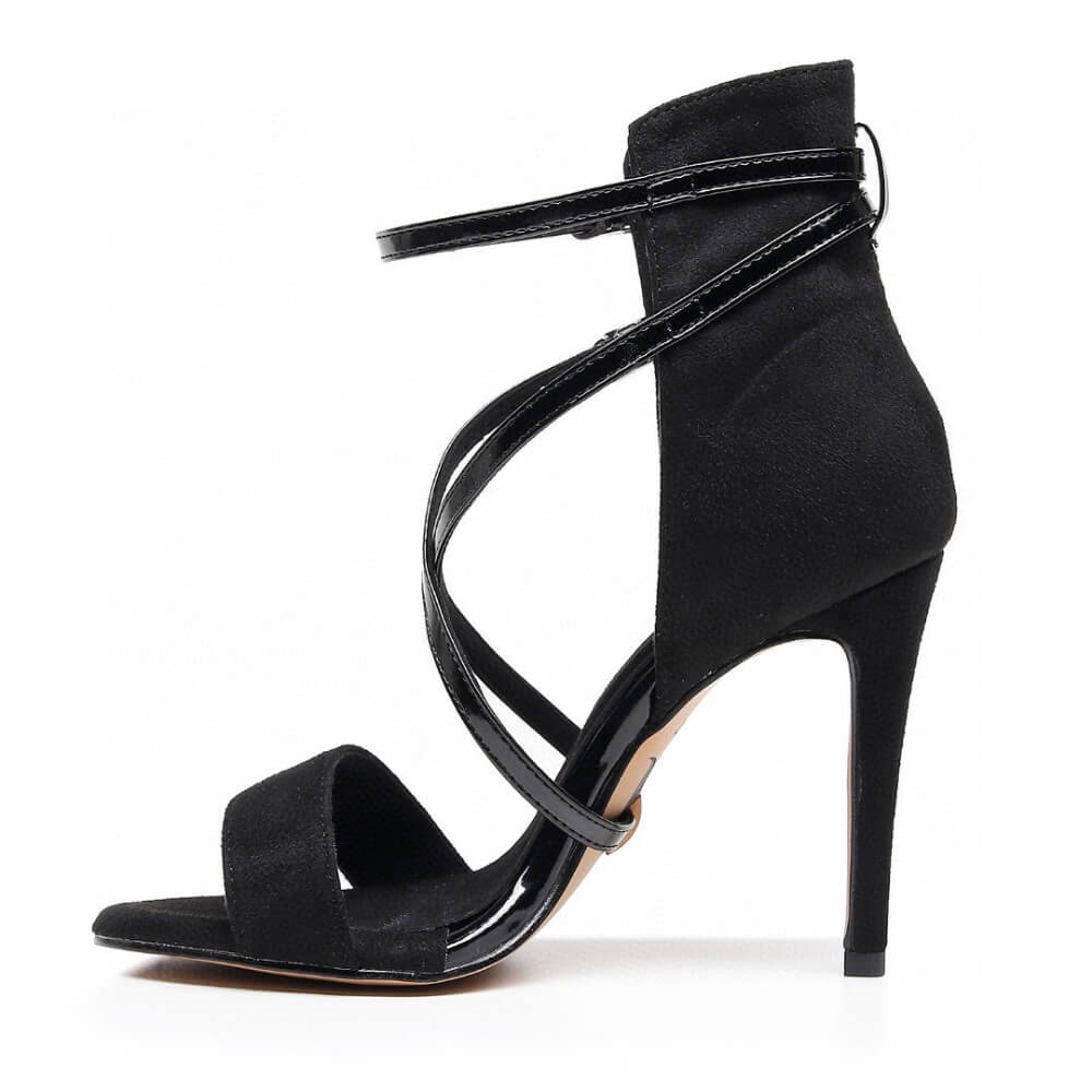 Desnudate - Black Patent and Vegan Suede - Suede Sole - Dance Floor Only