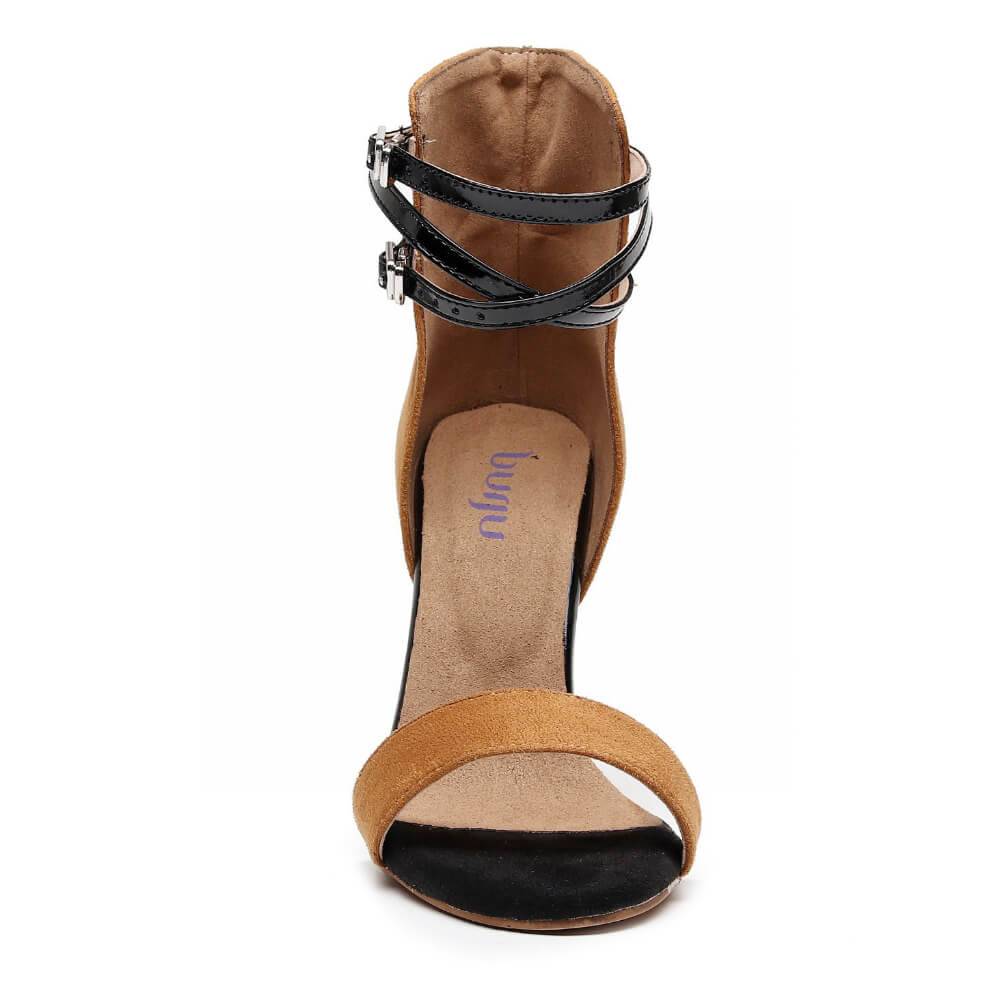 Desnudate - Dark Tan Vegan Suede - Suede Sole - Dance Floor Only