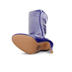 Devilla Size Inclusive - Blue Vegan Patent - Street Sole - Thigh Variant Two