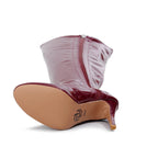 Devilla Size Inclusive - Burgundy Vegan Patent - Street Sole - Thigh Variant Four