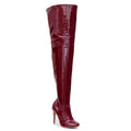 Devilla Size Inclusive - Burgundy Vegan Patent - Street Sole - Thigh Variant Five