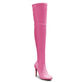 Devilla Size Inclusive - Pink Vegan Patent - Street Sole - Thigh Variant One