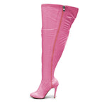 Devilla Size Inclusive - Pink Vegan Patent - Street Sole - Thigh Variant Five