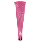 Devilla Size Inclusive - Pink Vegan Patent - Street Sole - Thigh Variant Five