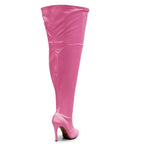 Devilla Size Inclusive - Pink Vegan Patent - Street Sole - Thigh Variant Six