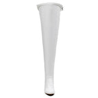 Devilla Size Inclusive - White Vegan Patent - Street Sole - Thigh Variant Six