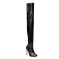 Devilla Size Inclusive - Black Vegan Patent - Street Sole - Thigh Variant Zero