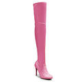 Devilla Size Inclusive - Pink Vegan Patent - Street Sole - Thigh Variant Zero
