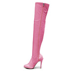 Devilla Size Inclusive - Pink Vegan Patent - Street Sole - Thigh Variant Zero