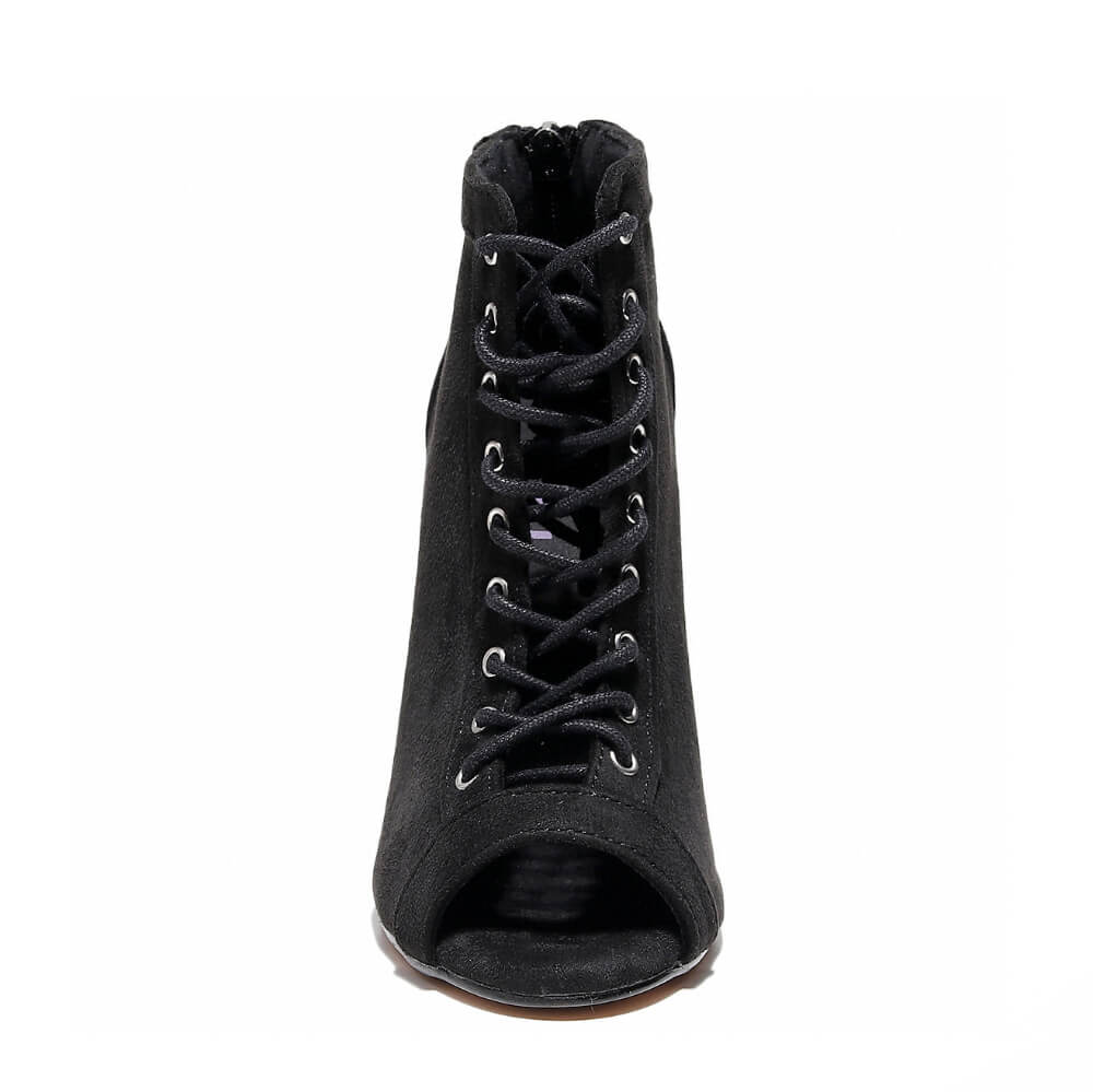Dilynn - Black Vegan Suede - Rubber Sole