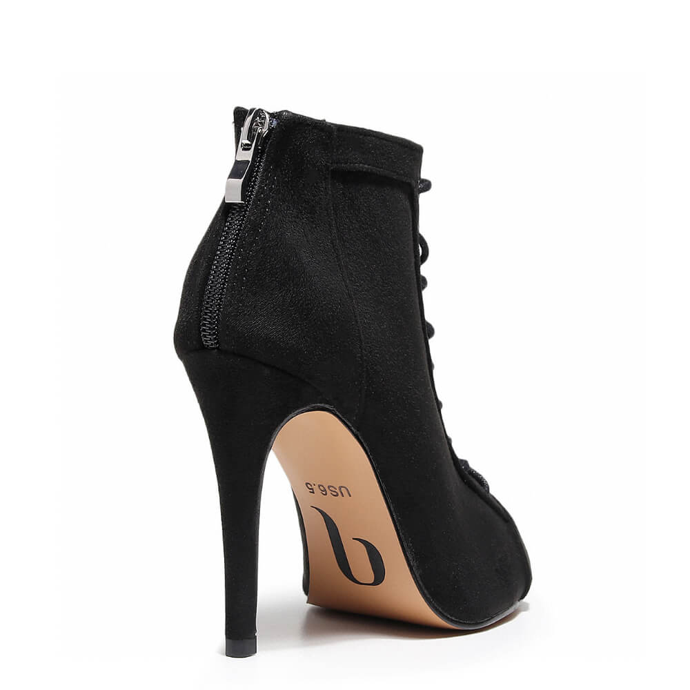 Dilynn - Black Vegan Suede - Suede Sole
