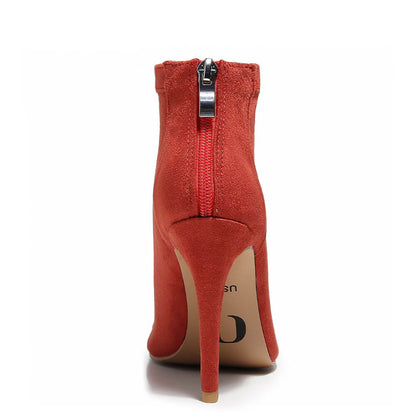 Dilynn - Red Vegan Suede - Rubber Sole