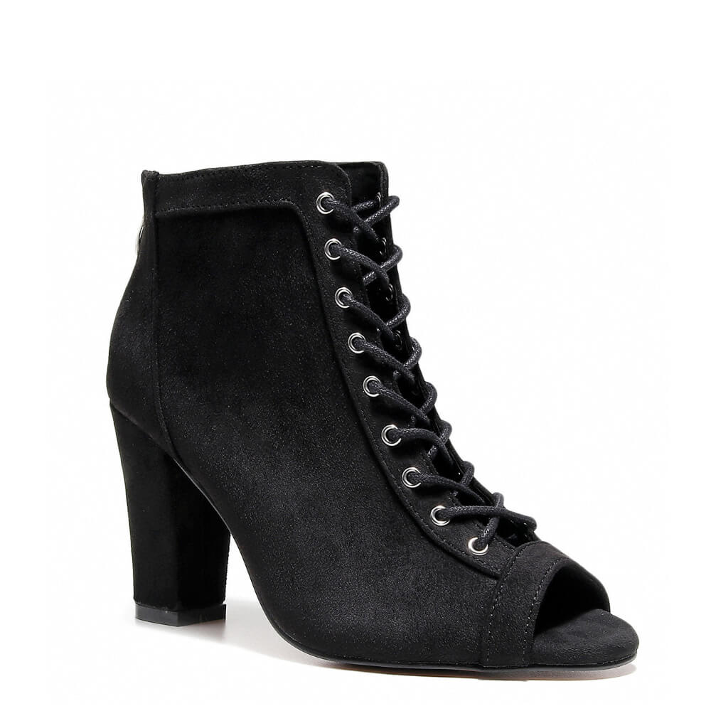 Dilynn Wide Fit - Black Vegan Suede  - Suede Sole