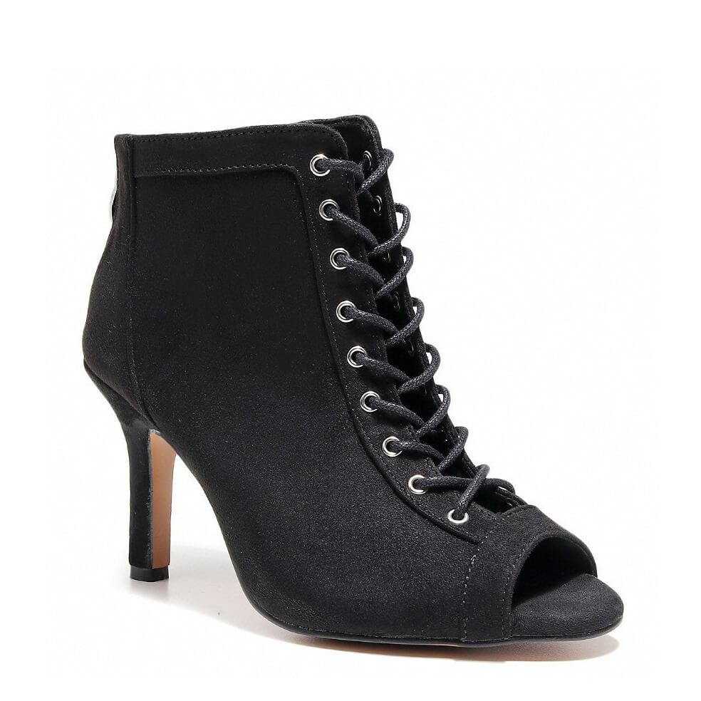 Dilynn Wide Fit - Black Vegan Suede  - Suede Sole