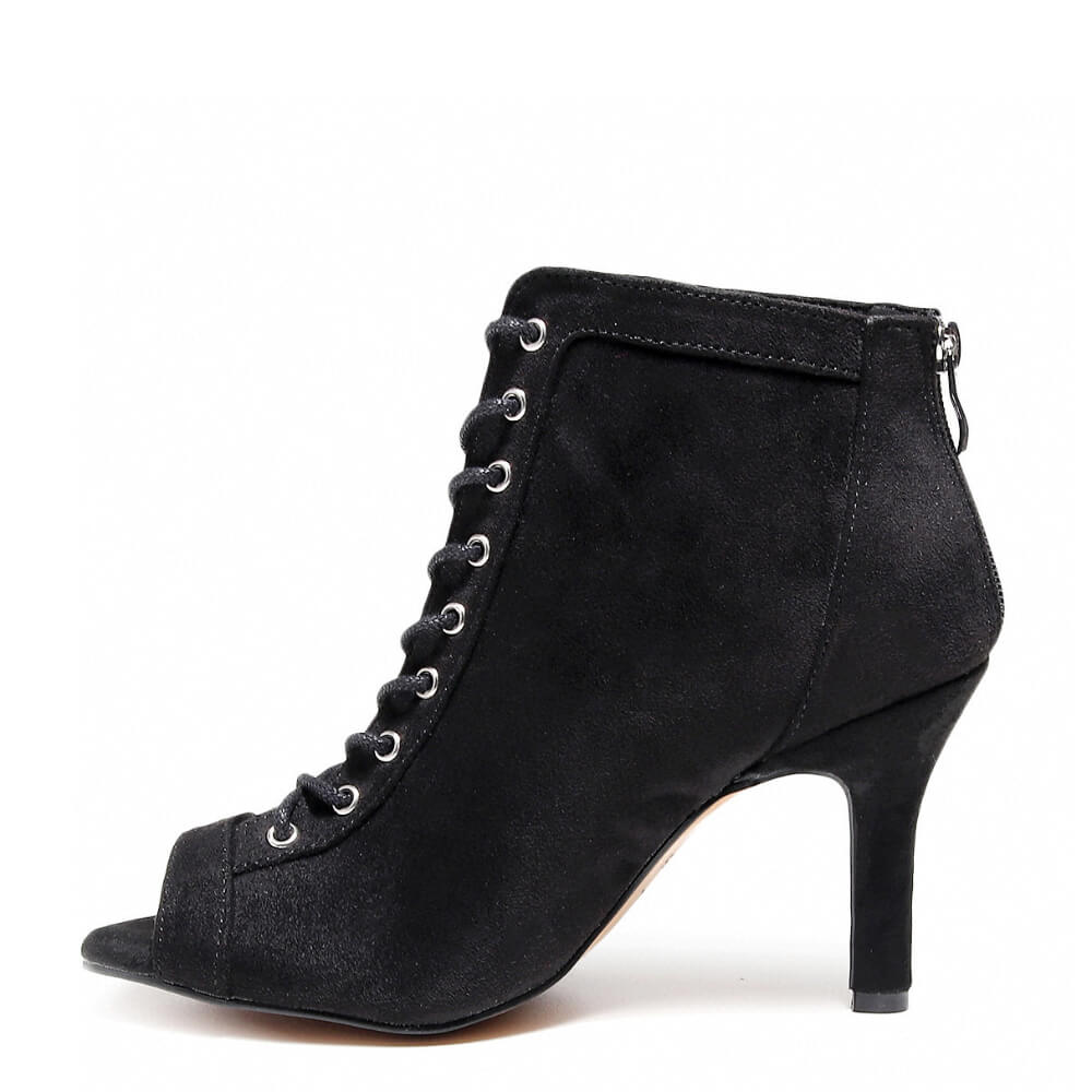 Dilynn Wide Fit - Black Vegan Suede  - Suede Sole