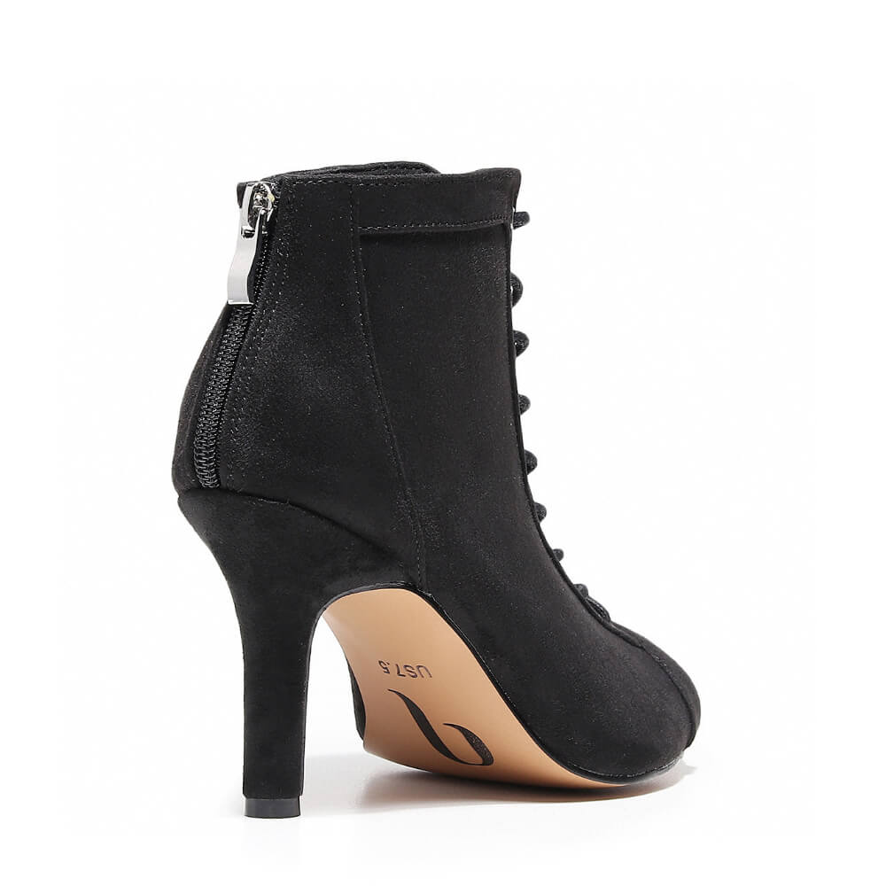 Dilynn Wide Fit - Black Vegan Suede  - Suede Sole