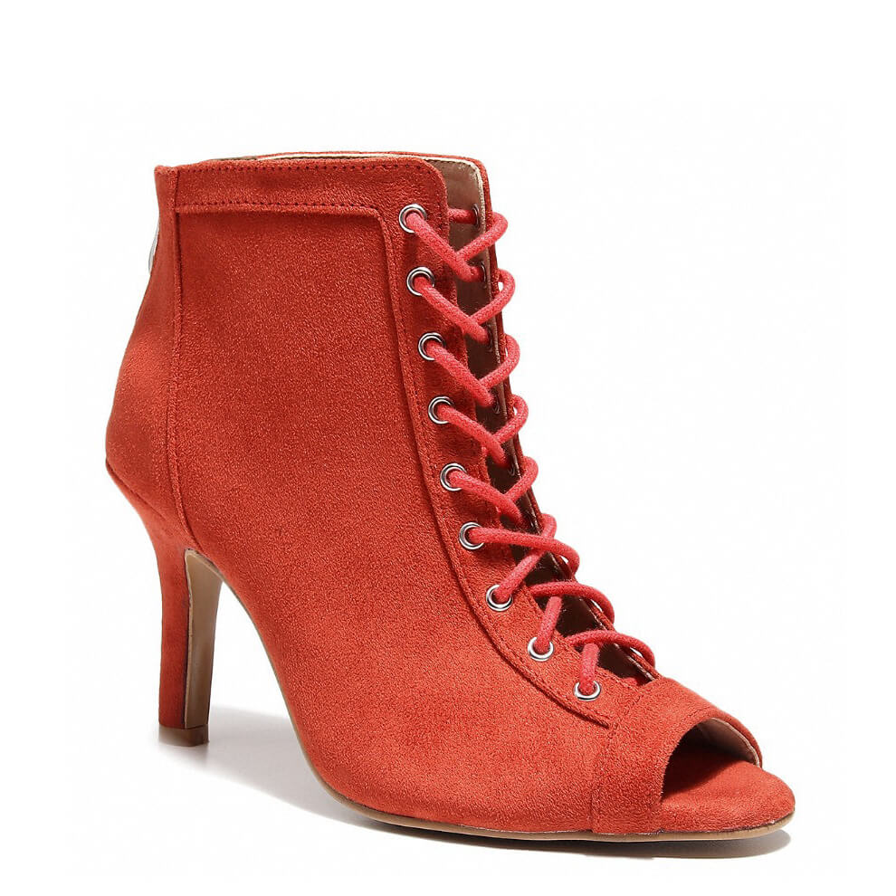 Dilynn Wide Fit - Red Vegan Suede  - Suede Sole