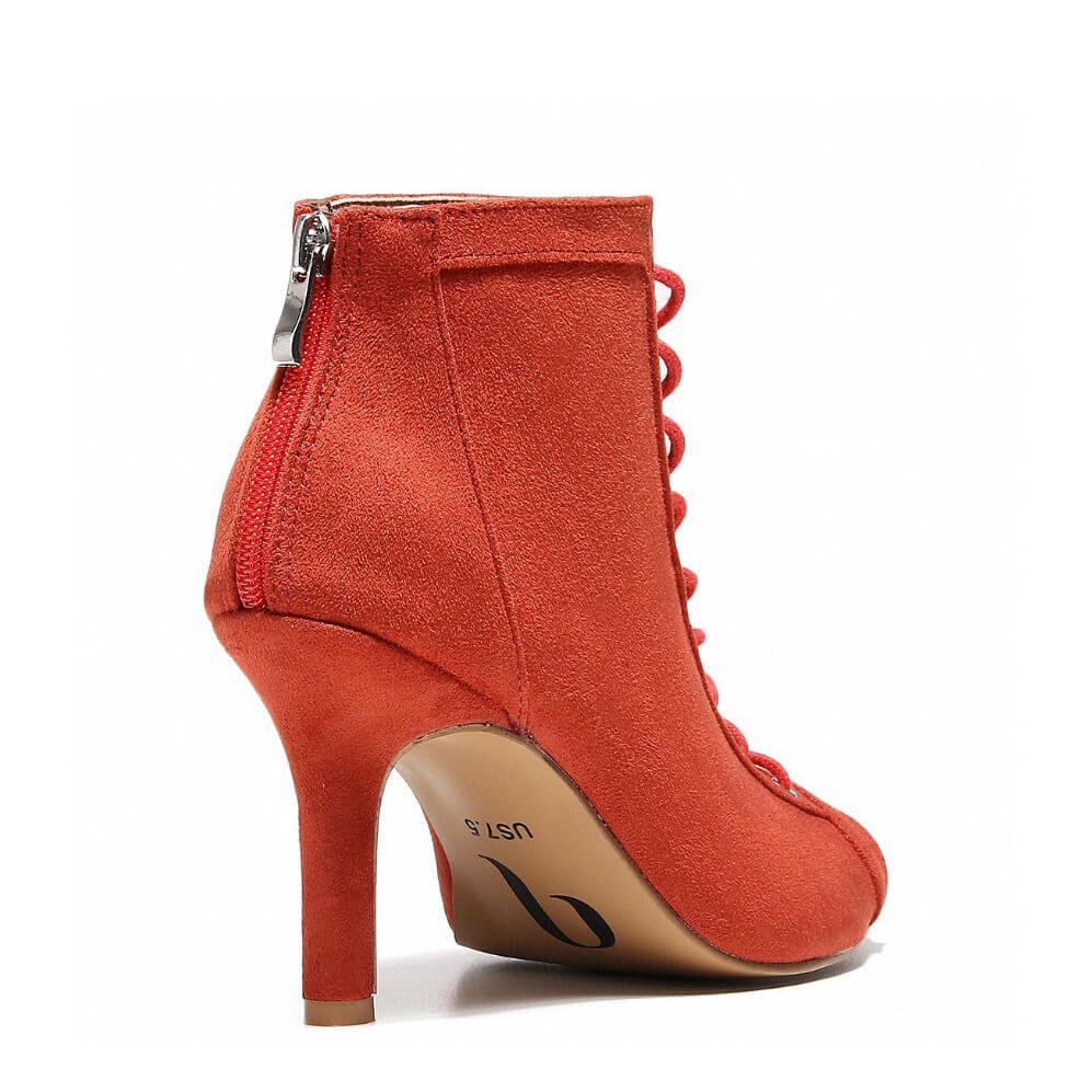 Dilynn Wide Fit - Red Vegan Suede  - Suede Sole