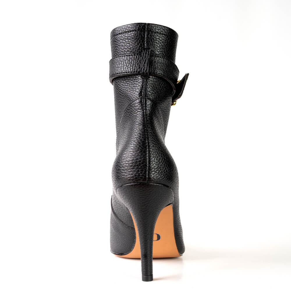 Esra - Black Vegan Leather   - Street Sole