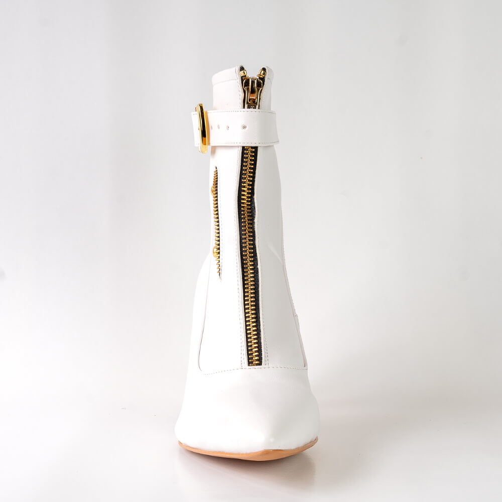 Esra - White Vegan Leather - Street Sole