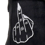 Sierralynn Embroidery - Daim Noir Végan FU Patriarcat - Semelle Urbaine